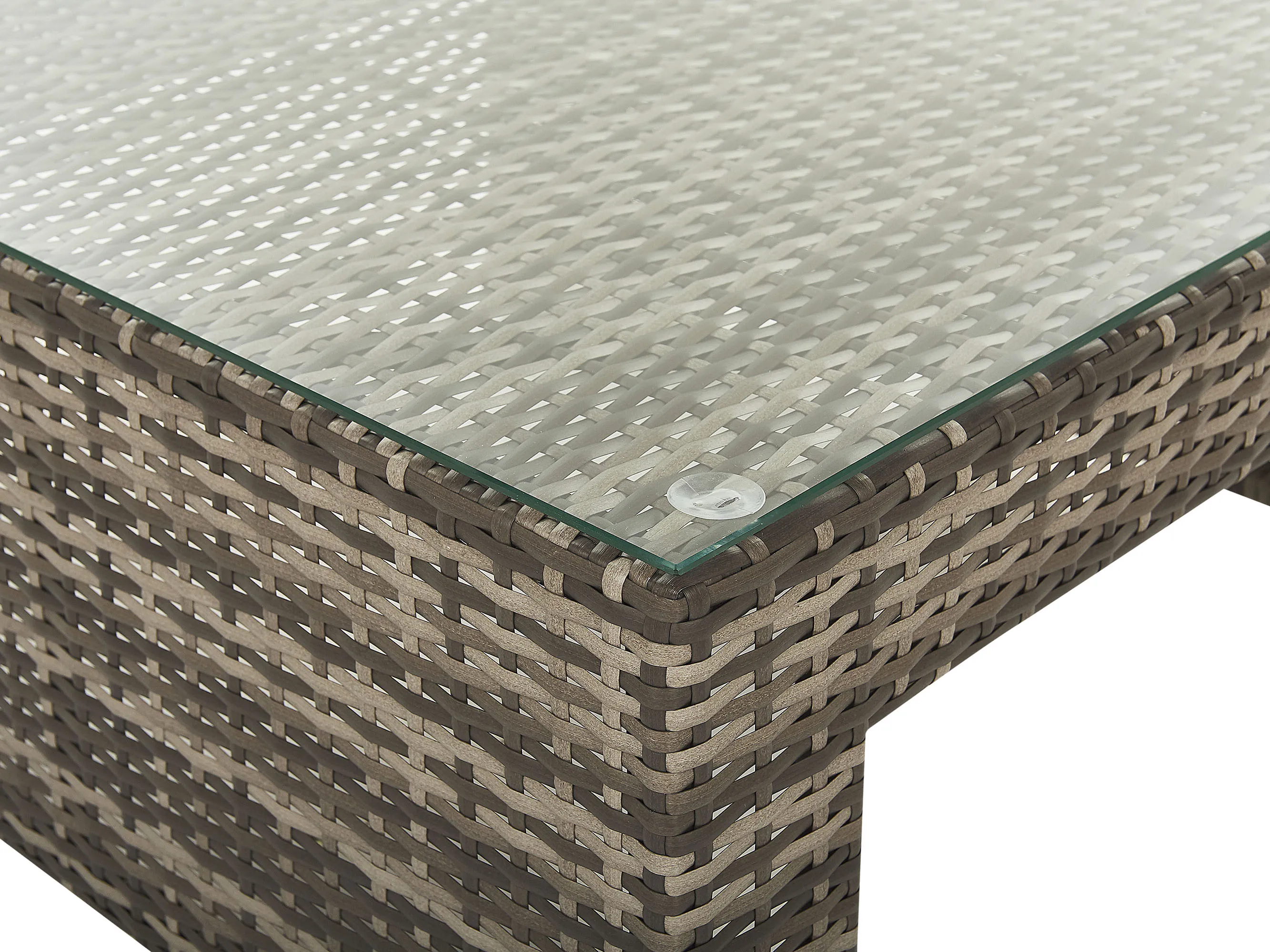 Loungeset met tafel 6-zits CORTE modulair PE rotan Donkerbruin