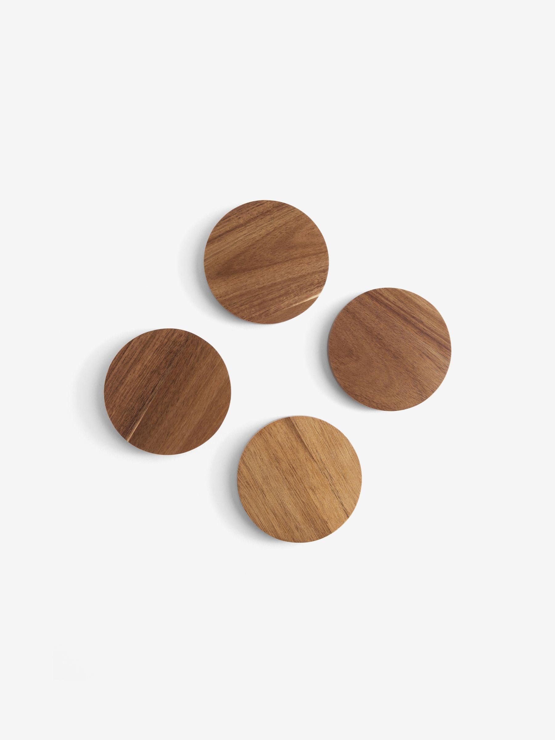 Set of 4 Stamford Wooden Coasters and Holder