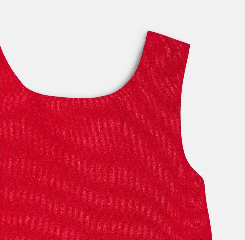 Robe chic coton lin brillant bébé fille Rouge