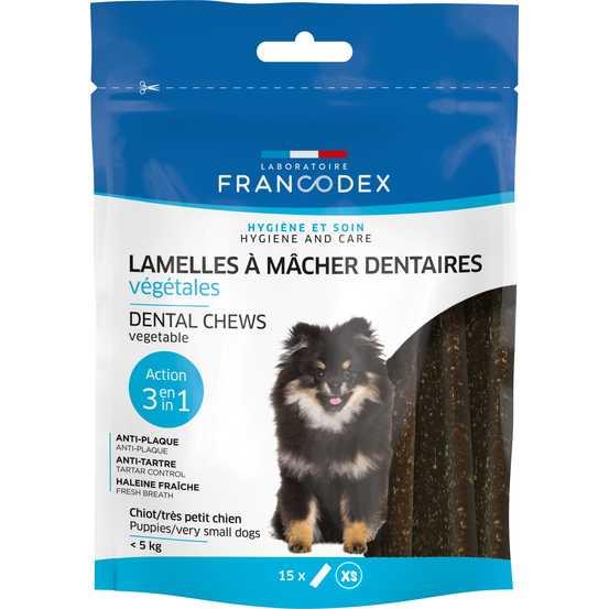 Lamelles à mâcher dentaires pour chiot/très petit chien 114g