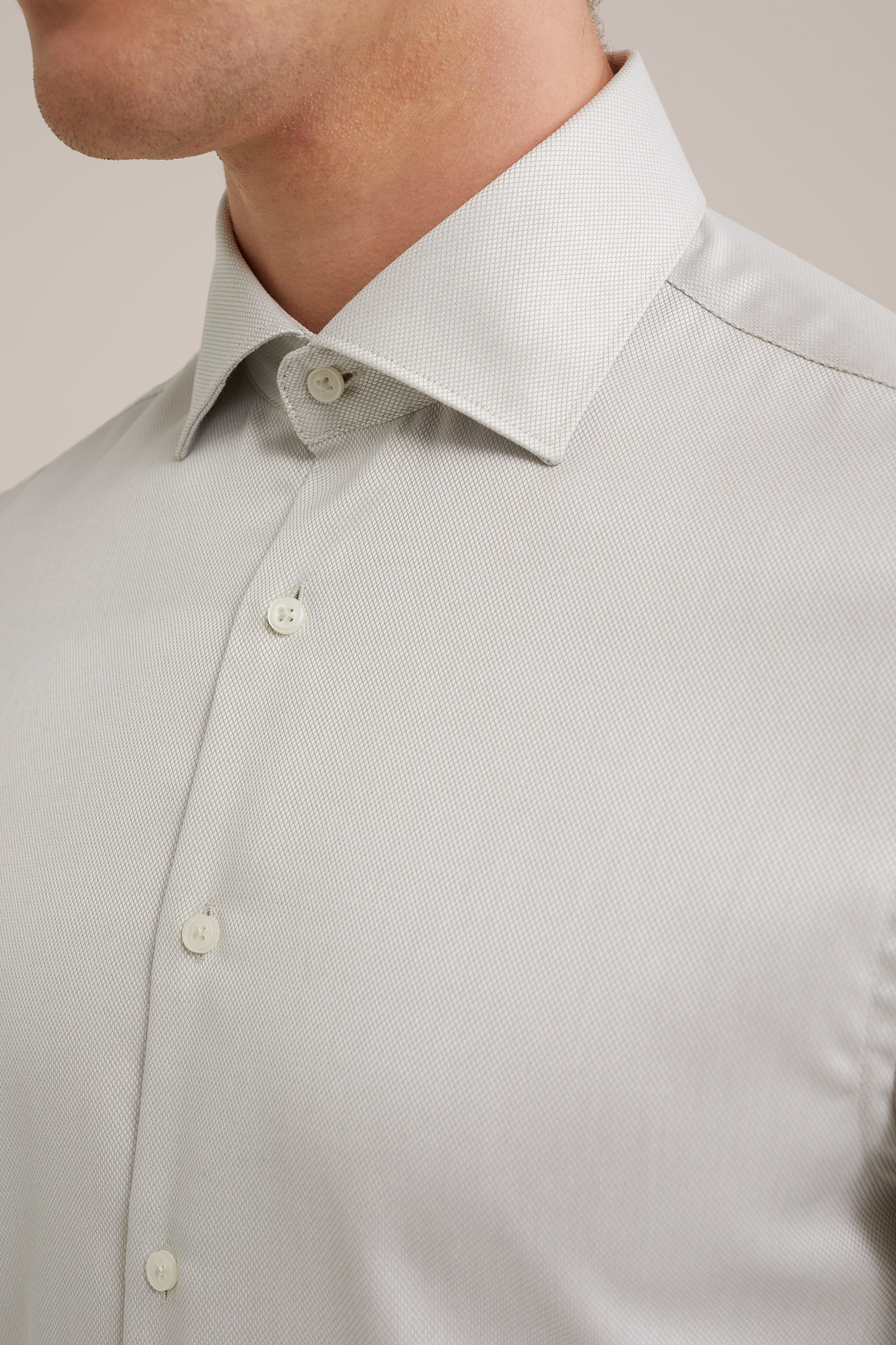 slim fit overhemd met structuur WE Fashion Lichtgroen