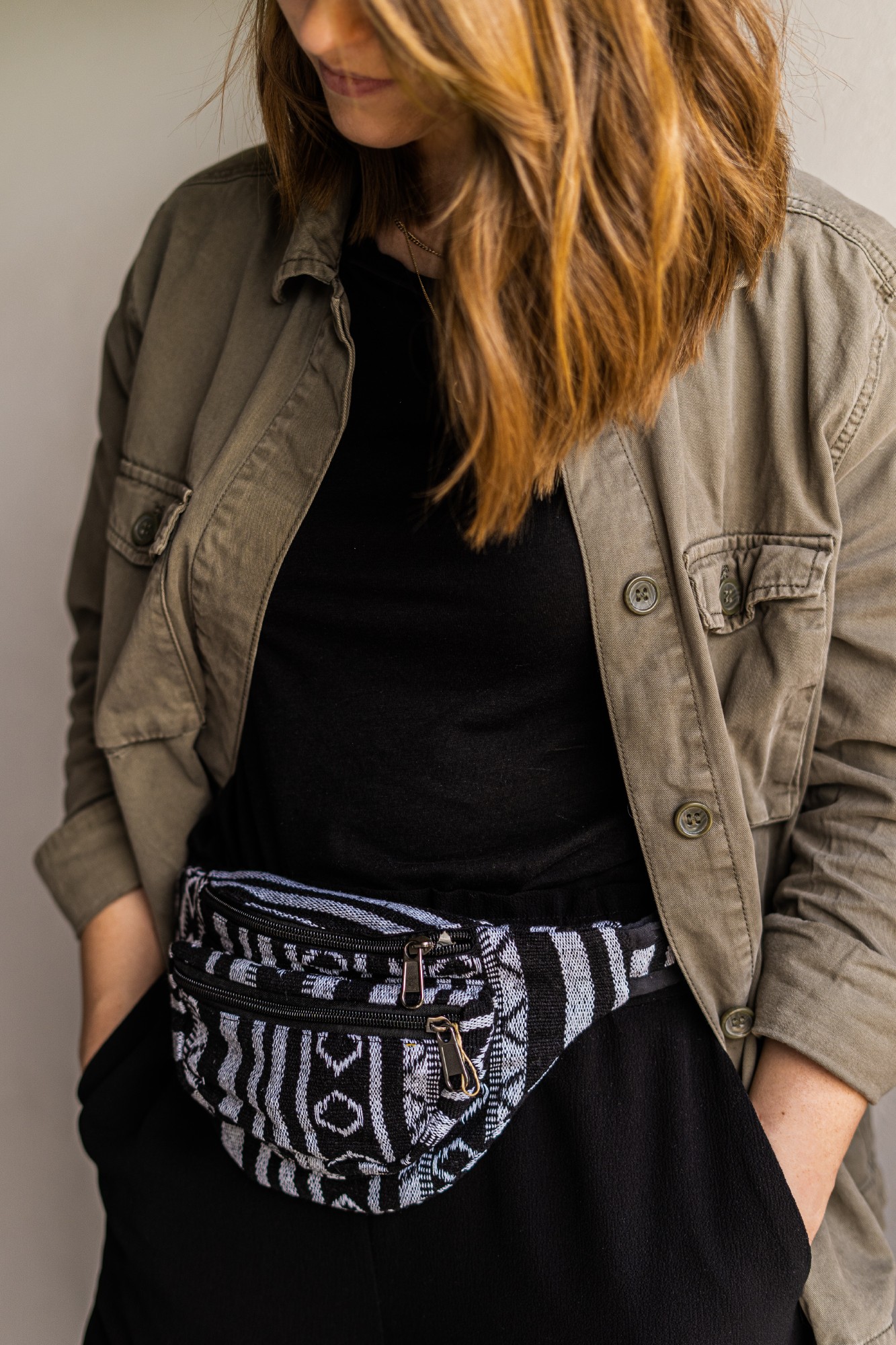 Gürteltasche Nepalstyle 'Innu', schwarz-weiß, 100% Baumwolle günstig bestellen