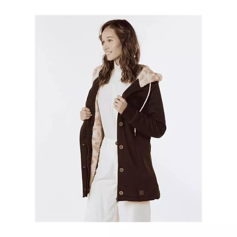 Veste femme RIPCURL New Vamos Long Fleece Dark Brown