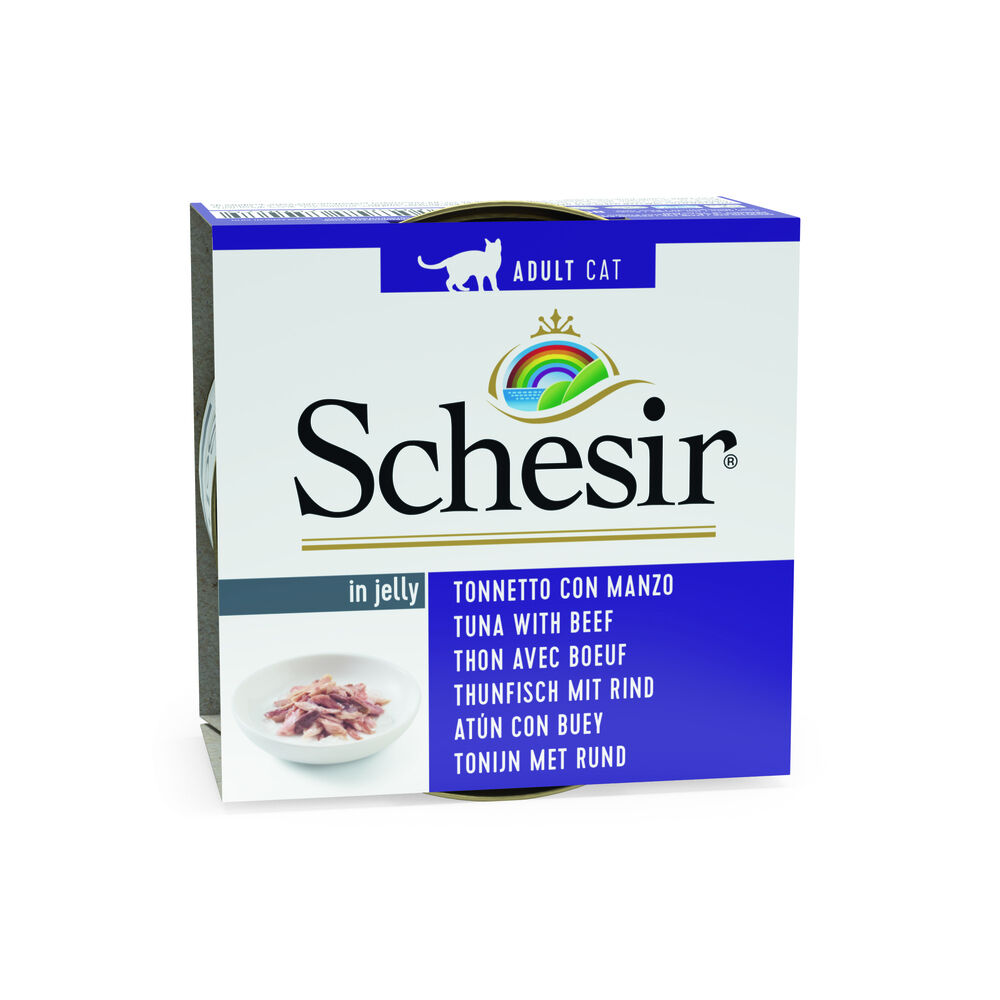 Schesir - Kattenvoer in Gelei - 85 Gram - rund, tonijn
