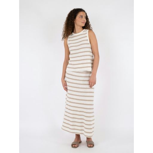 Neo Noir Chira Boucle Knit Stripe Top, Sand, 42