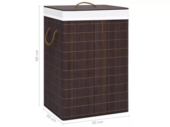 Panier à linge Bambou Marron 72 L