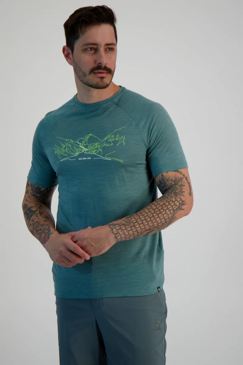 Odlo Ascent Performance Wool 130 RUN. BIKE. HIKE. Herren T-Shirt