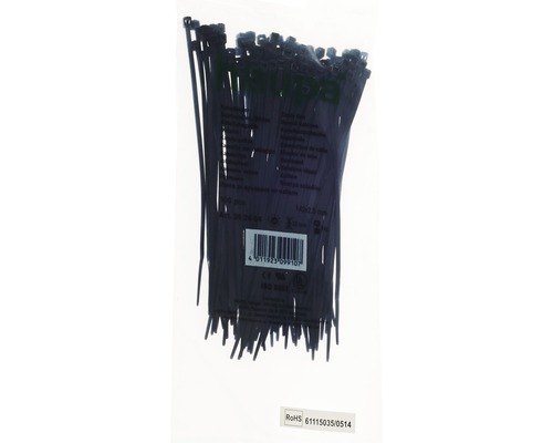 Haupa 262604 Kabelbinders UV-bestendig 142x2,5 mm Nylon zwart 100 stuks