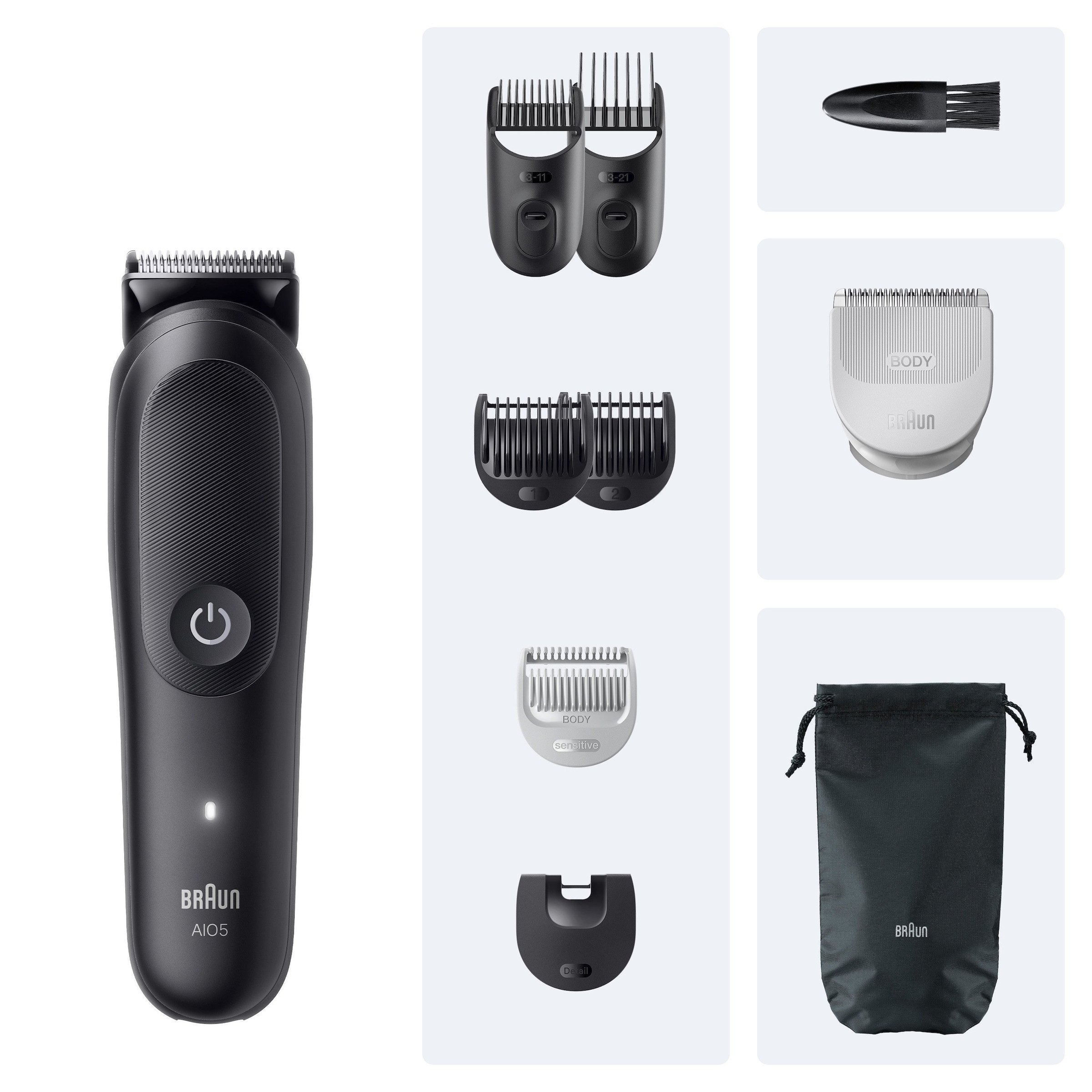 Braun Haarschneider »Braun All-in-One Series 5, 9-in-1 Set« ultrascharfe Klinge, 120 Min Akku, SkinGuard-Technologie