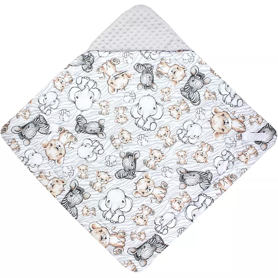 TupTam Baby Winter Einschlagdecke für Babyschale Wattiert graubraun