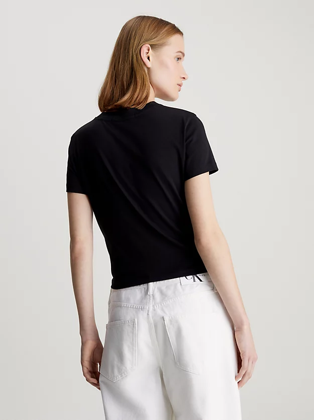 Camiseta curta com monograma