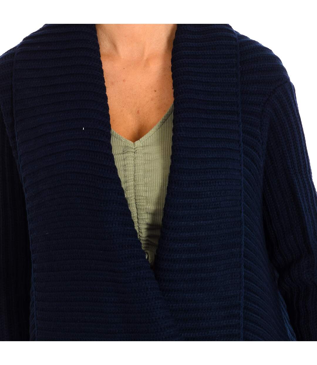 Knitted cardigan with safety pin closure 8515 women