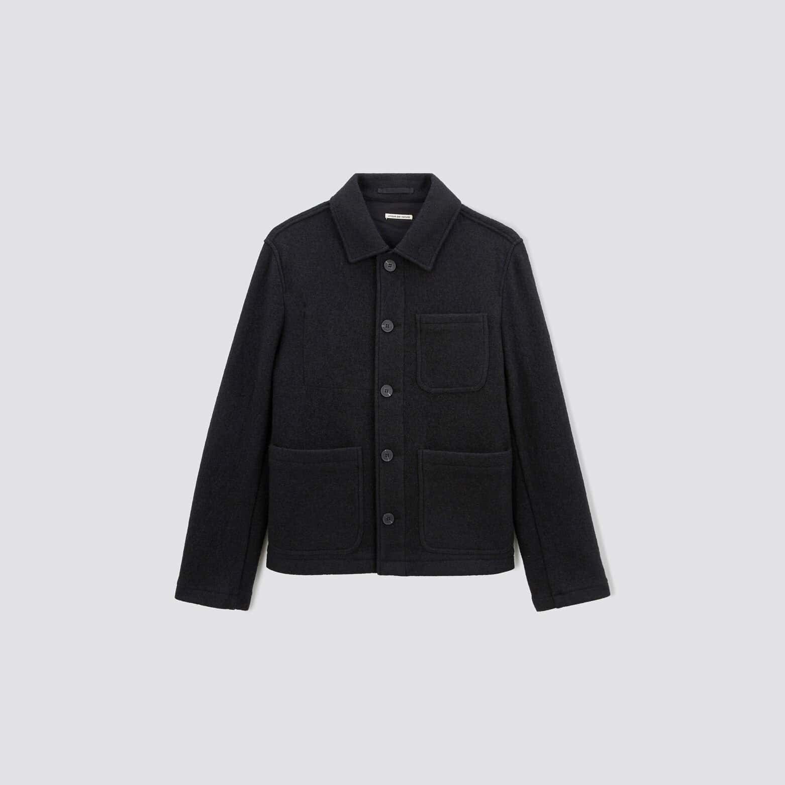 Veste 3 poches en laine Noir
