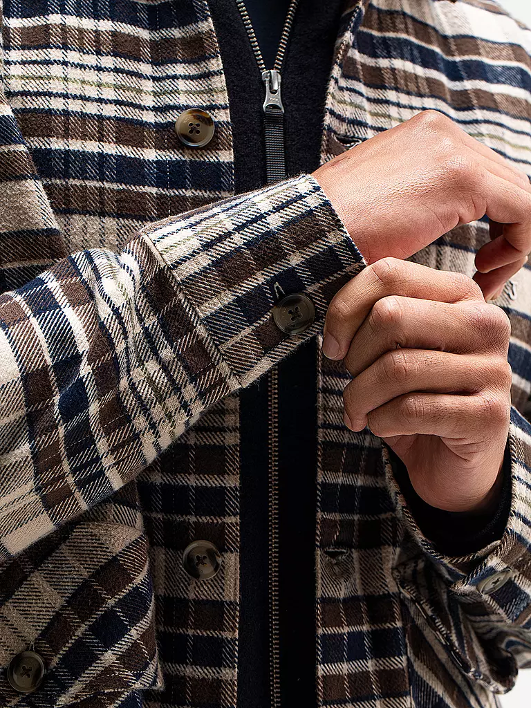 BUTCHER OF BLUE Overshirt FOLSUM BROWN CHECK braun