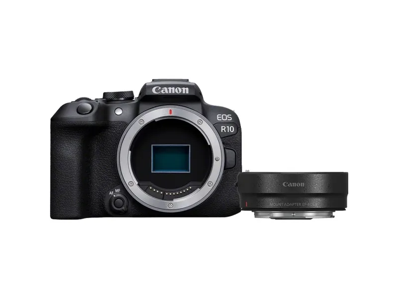 Canon EOS R10 - Digitalkamera - spejlløst - 24.2 MP - APS-C - 4K / 60 fps - 2.5x optisk zoom RF-S 18-45 mm F4.5-6.3 IS STM objektiv - Wi-Fi, Bluetooth - sort
