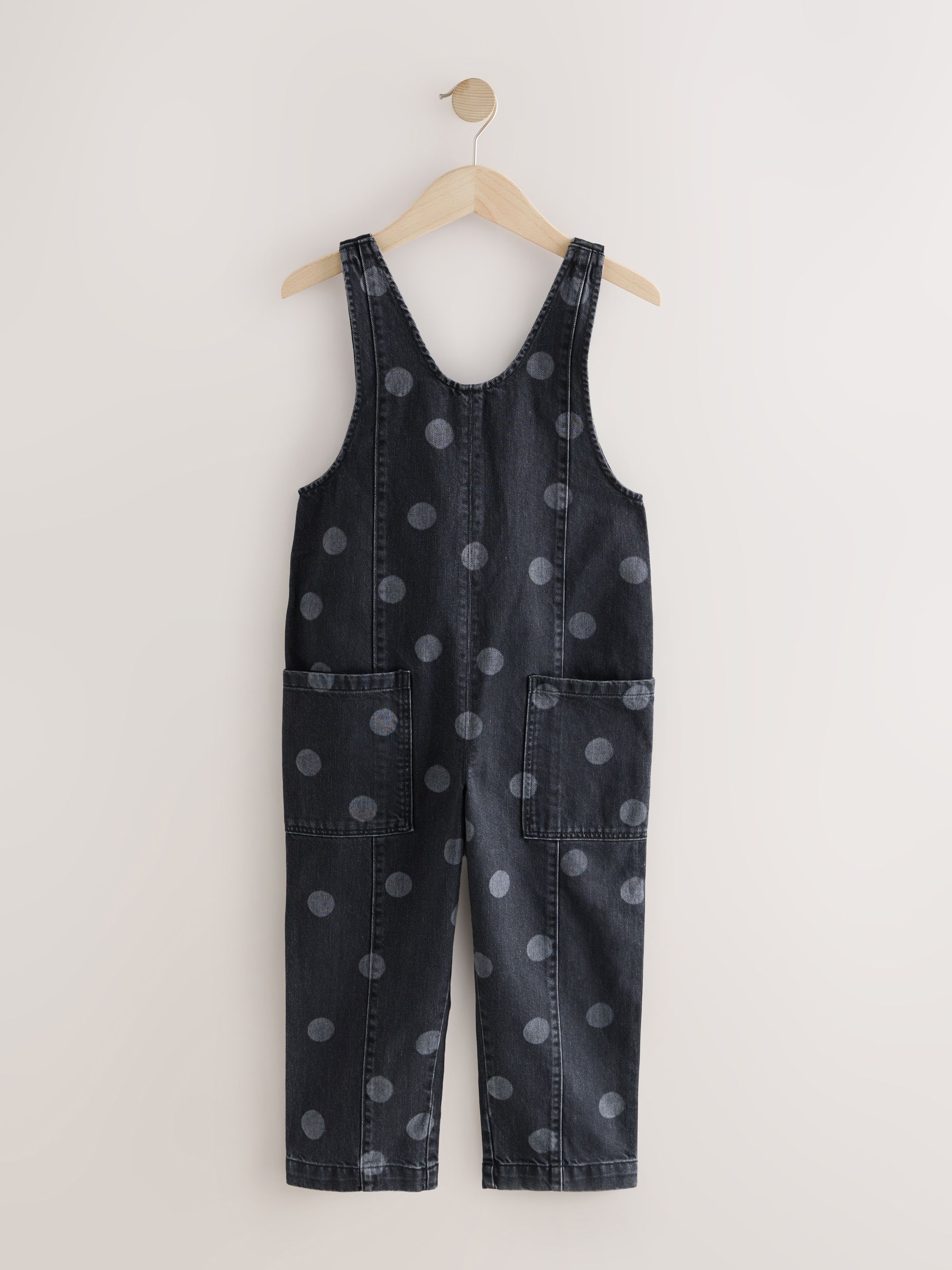 Grey Polka Dot - Slouchy Dungarees (3-16yrs)