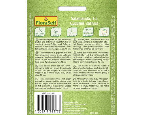 Snackkomkommer Salamanda FloraSelf F1 hybride groentezaden