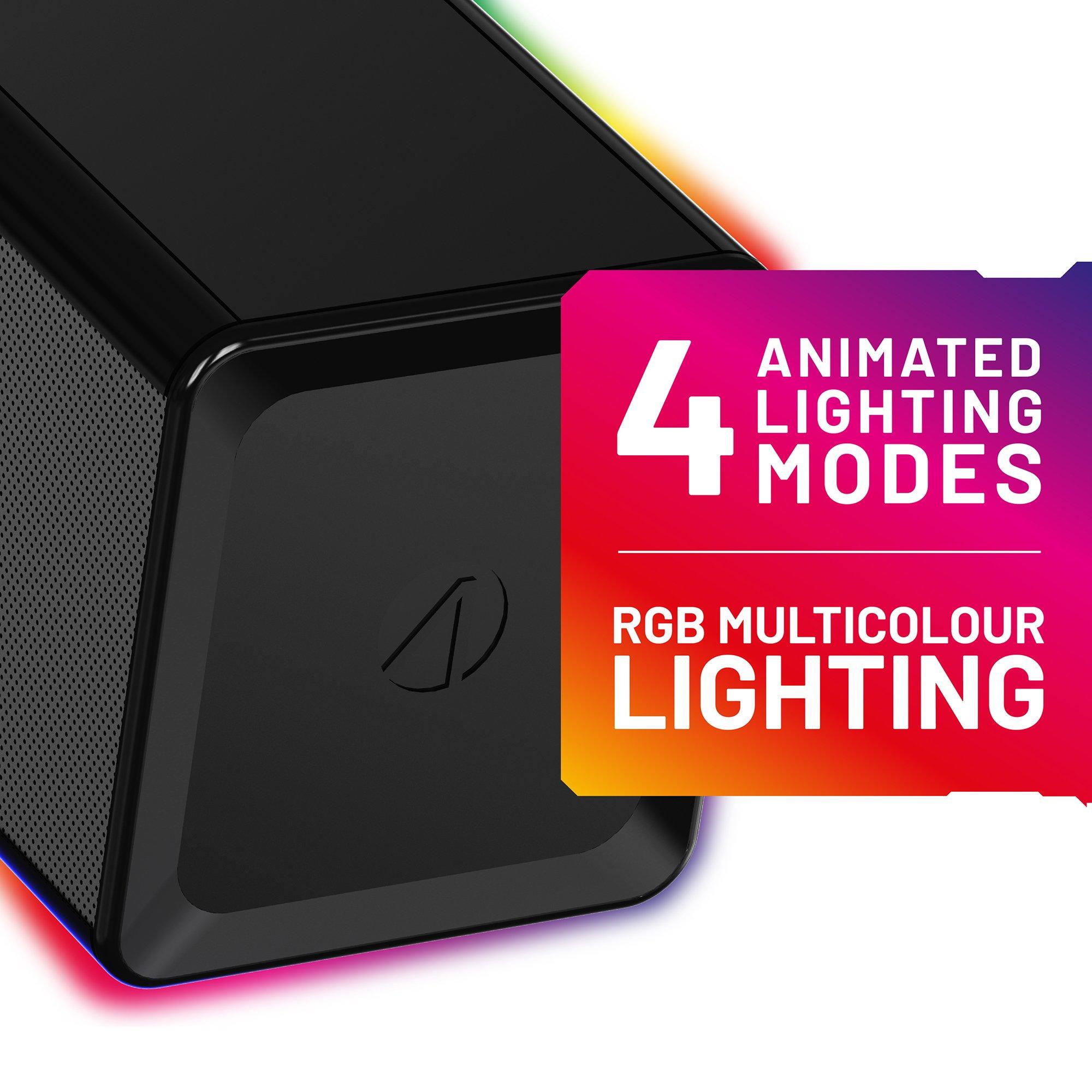 Stealth GAME LED Light Up Rechargeable Portable Soundbar for Gaming Music and Movies