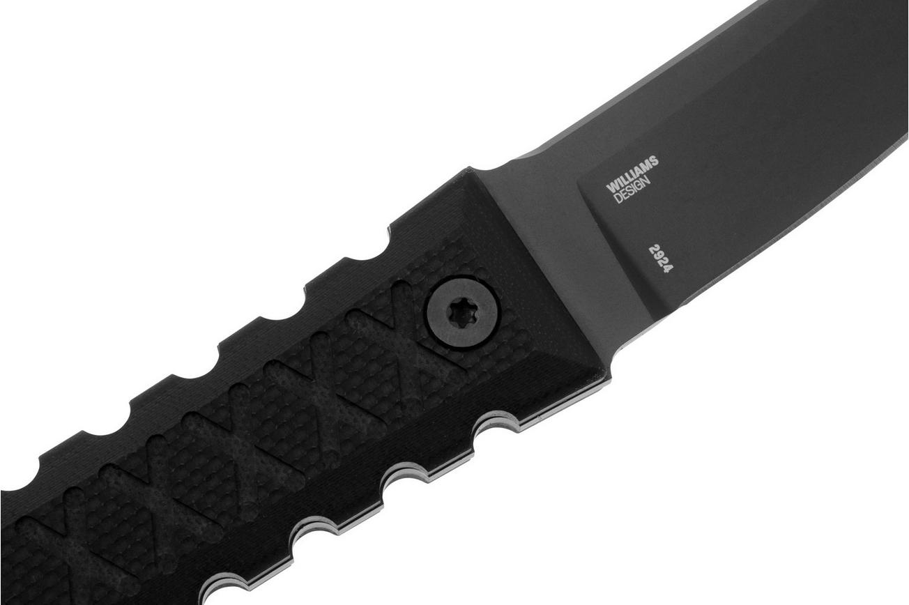 CRKT HZ4 2924 Black Titanium Nitride SK-5, Black G10, vaststaand mes, James Williams design