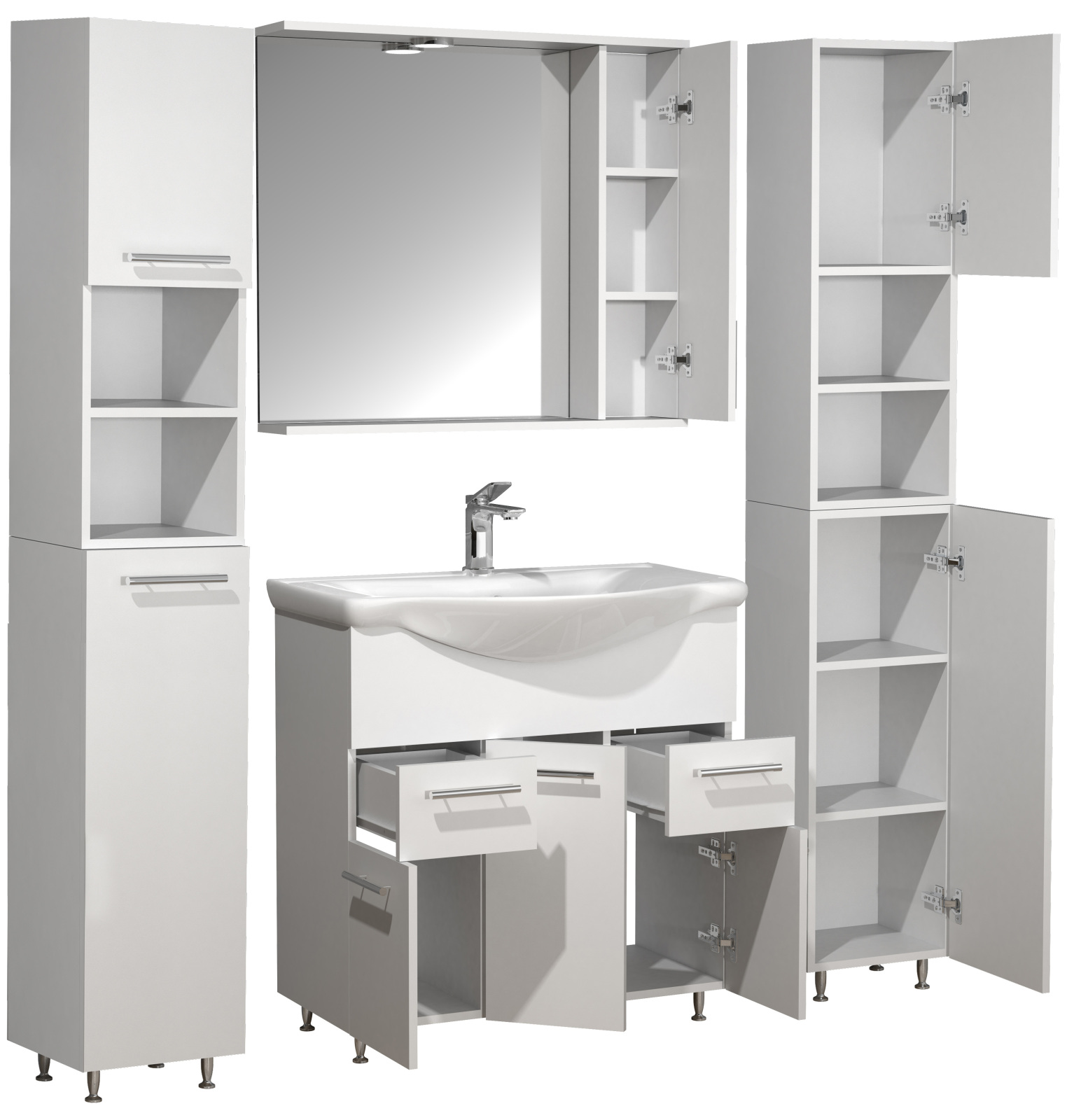 5-teiliger Badblock LISALO XL - weiß