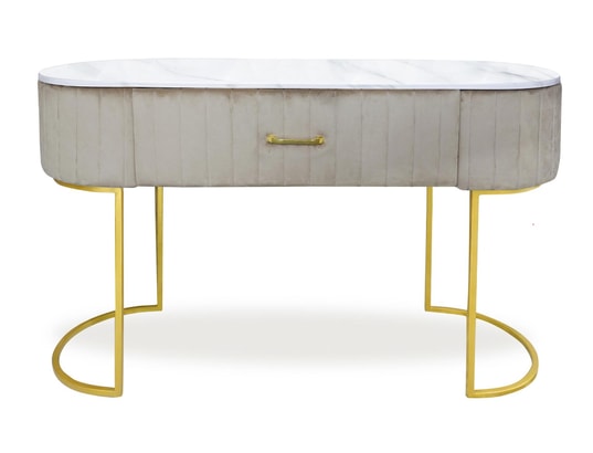 MENZZO - Coiffeuse paloma 1 tiroir velours taupe