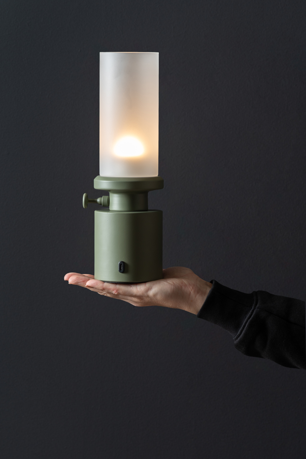 Table lamp Camp LED iron jungle green