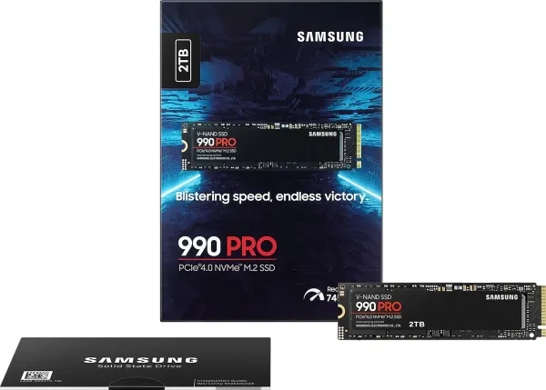 Samsung 990 PRO MZ-V9P2T0BW - SSD - krypteret - 2 TB - intern - M.2 2280 - PCIe 4.0 x4 (NVMe) - 256-bit AES - TCG Opal Encryption 2.0
