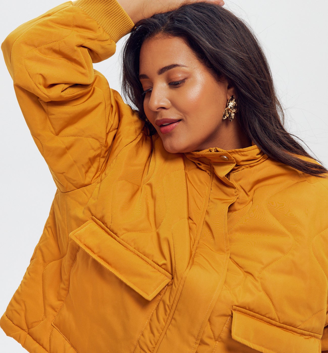 Blouson matelassé oversize - Ocre