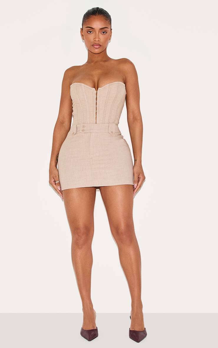 Gris Pierre Mini-jupe Micro Tissée Shape Coordonnée