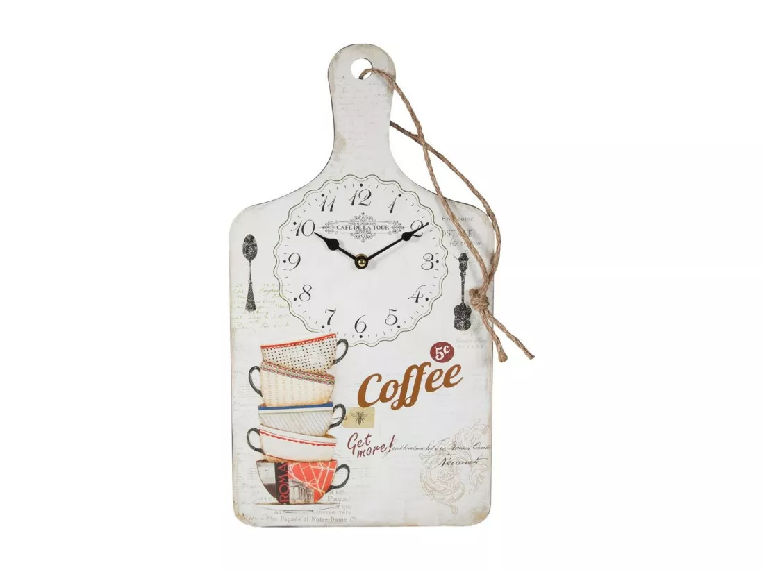 Horloge murale en bois blanc 26x48x2h