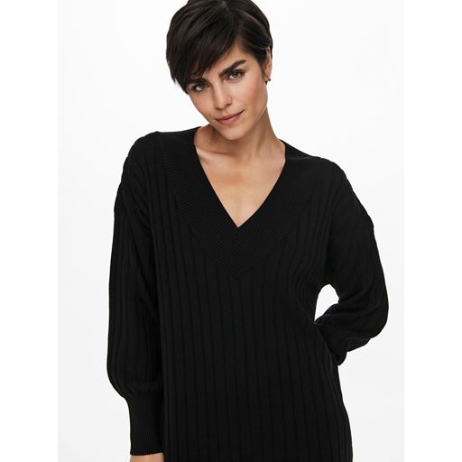 ONLY Tessa Midi Strikkjole, Sort, L