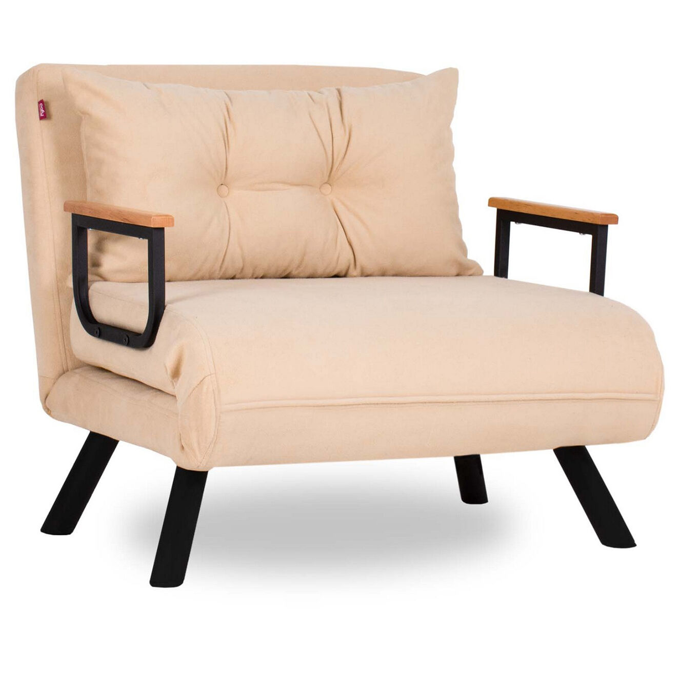 Wooden Art Fauteuil convertible Sando crème - 60x50x42 cm