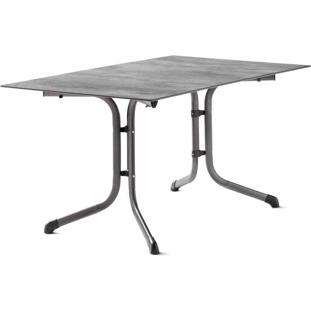 Klapptisch POLYTEC - eisengrau - Beton-Optik - 140x90 cm