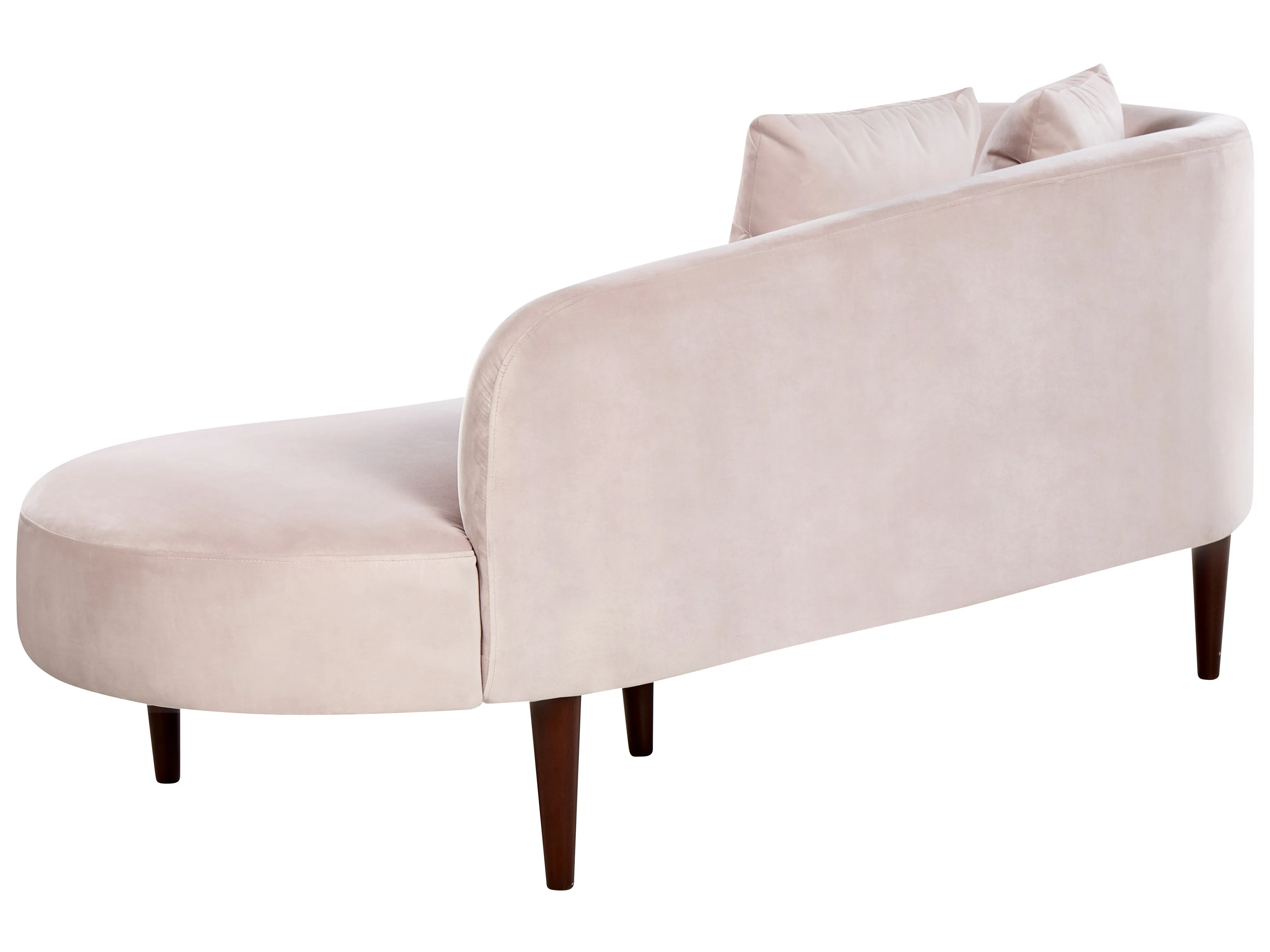 Linkszijdige chaise longue CHAUMONT Fluweel Pastelroze