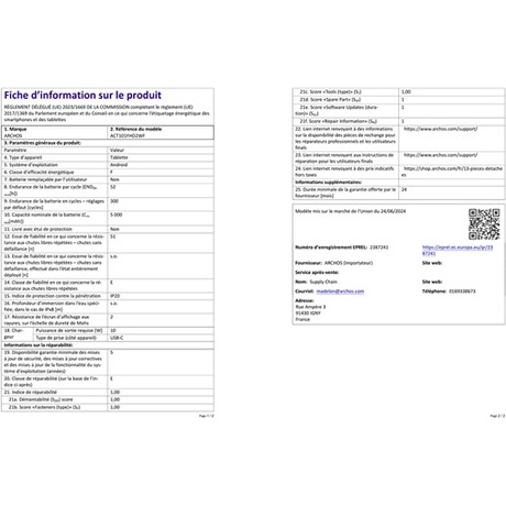 Tablette tactile Archos T101 FHD2 WIFI 4 + 64Go NC + Cover incluse