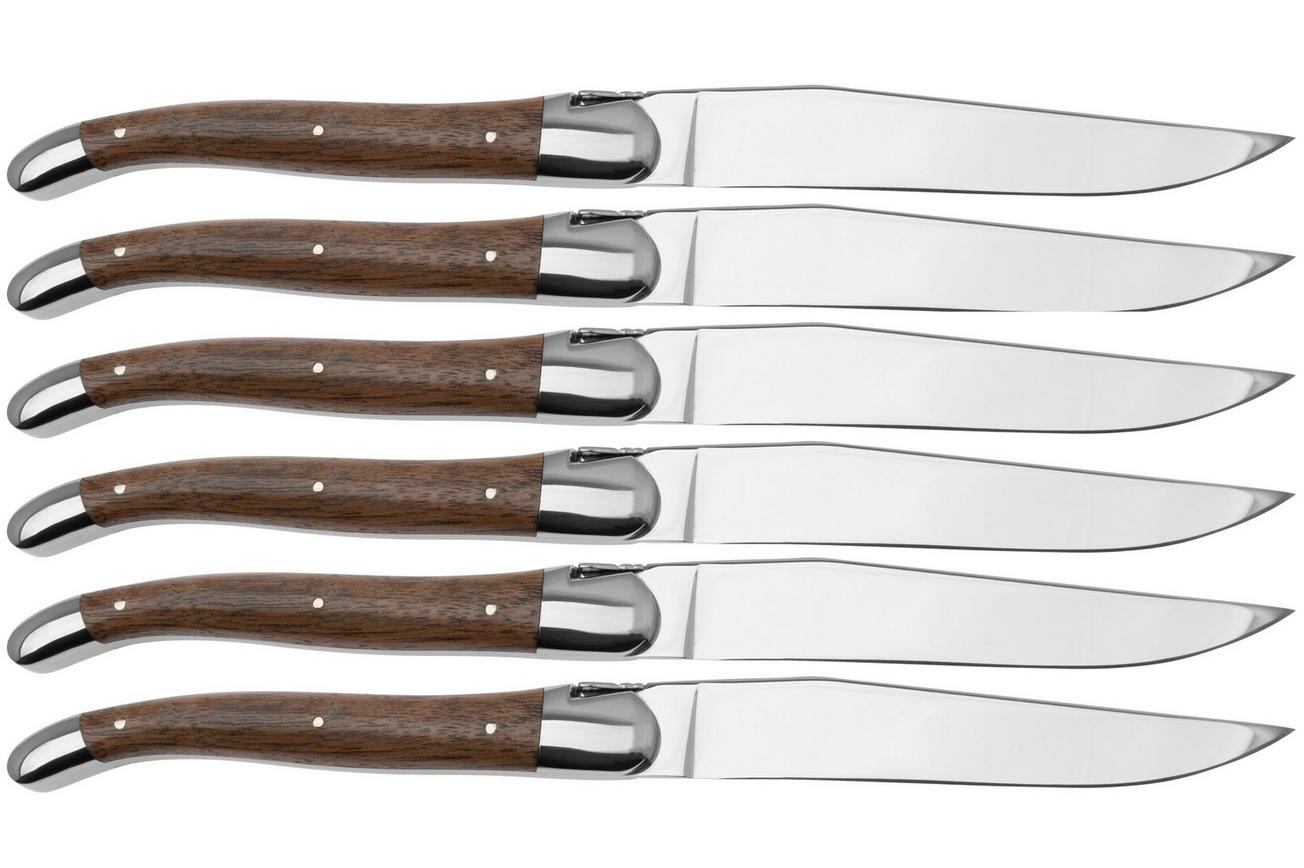 Forge de Laguiole 4560, 6-delige steakmessenset, walnoothout