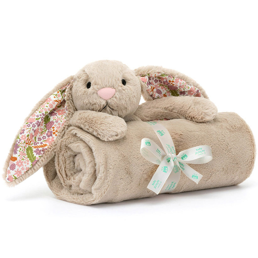 jellycat knuffeldekentje bashful konijn - beige - petal - 70x56 cm