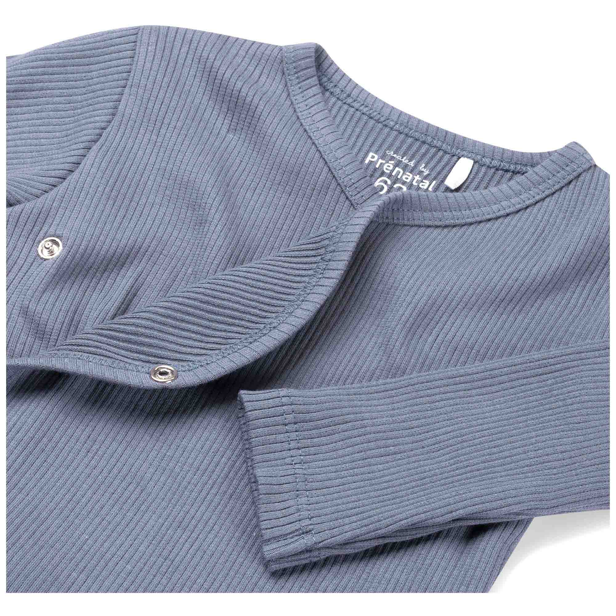 Prénatal newborn overslagshirt rib lange mouwen effen blauw