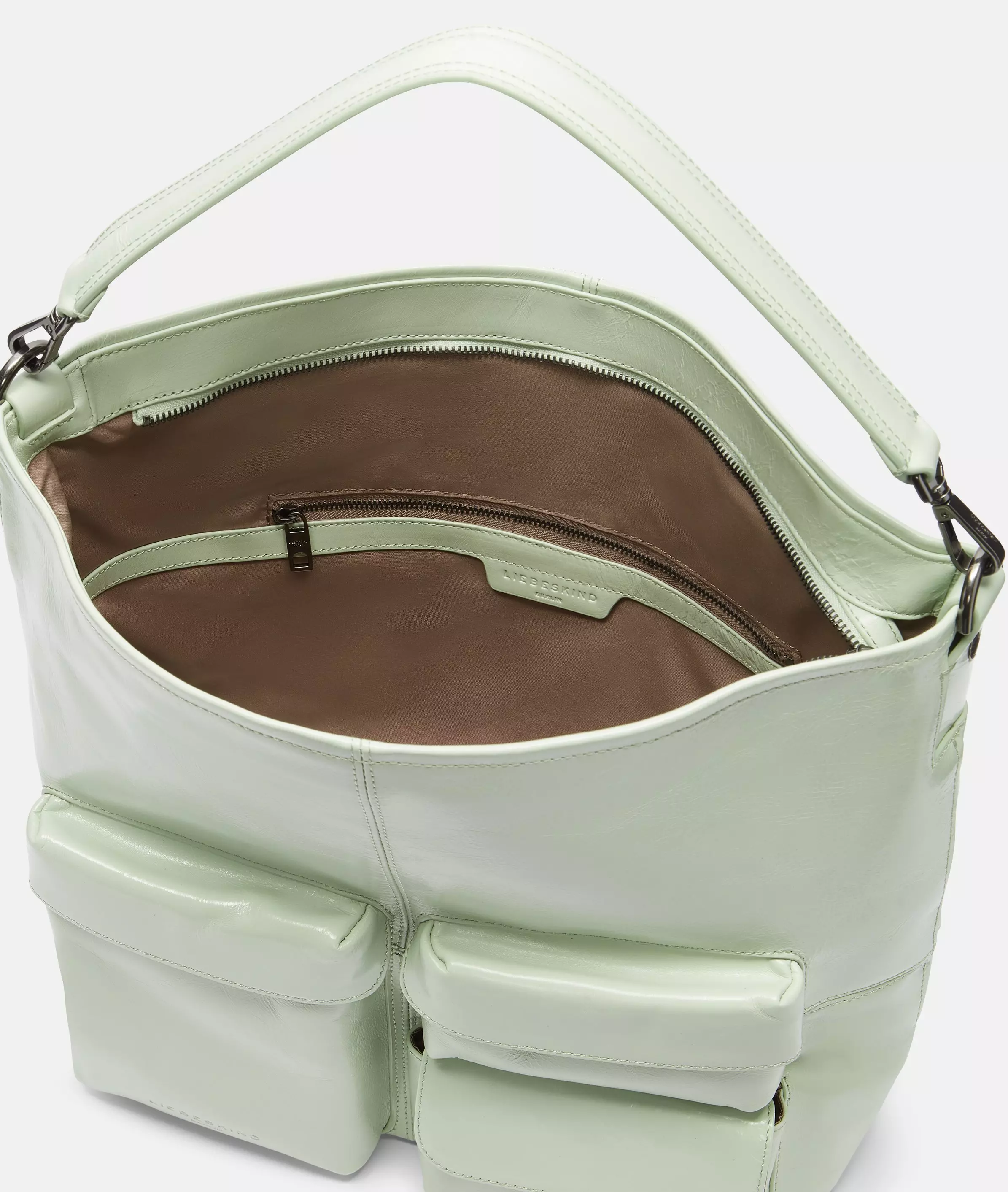 Archive LK 204 Hobo M Spacious leather hobo bag with glossy finish