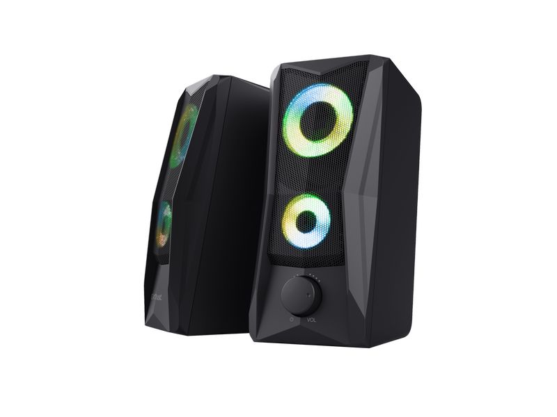 Trust PC-Lautsprecher GXT 606 JAVV RGB-Illuminated Kompaktes 2.0-Lautsprecherset mit RGB-Beleuchtung