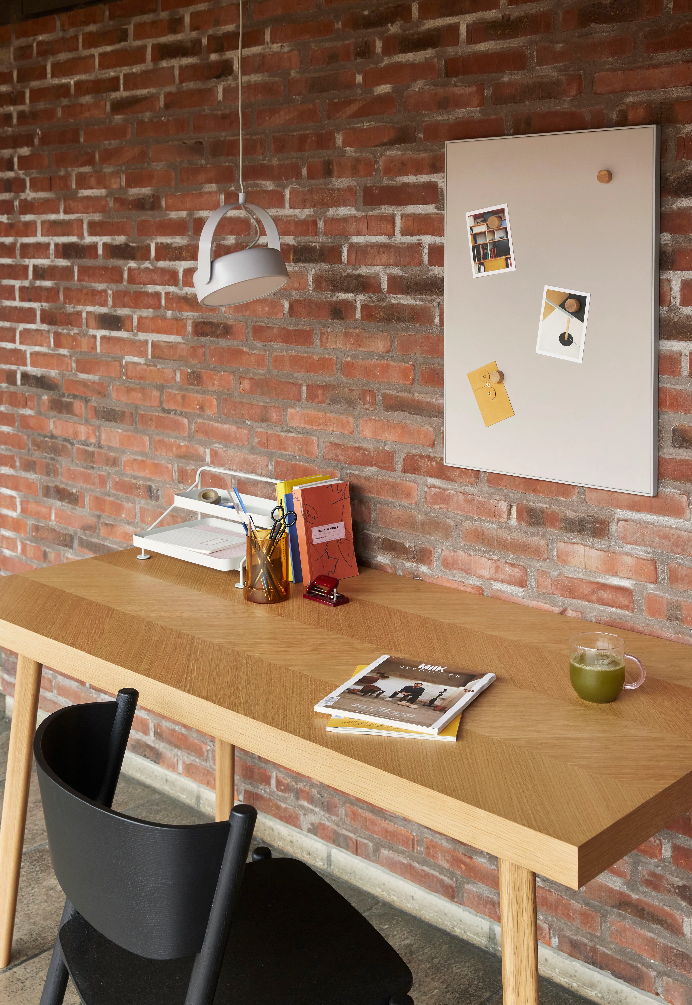 Hübsch  Herringbone spisebord, natur - 160x80x78