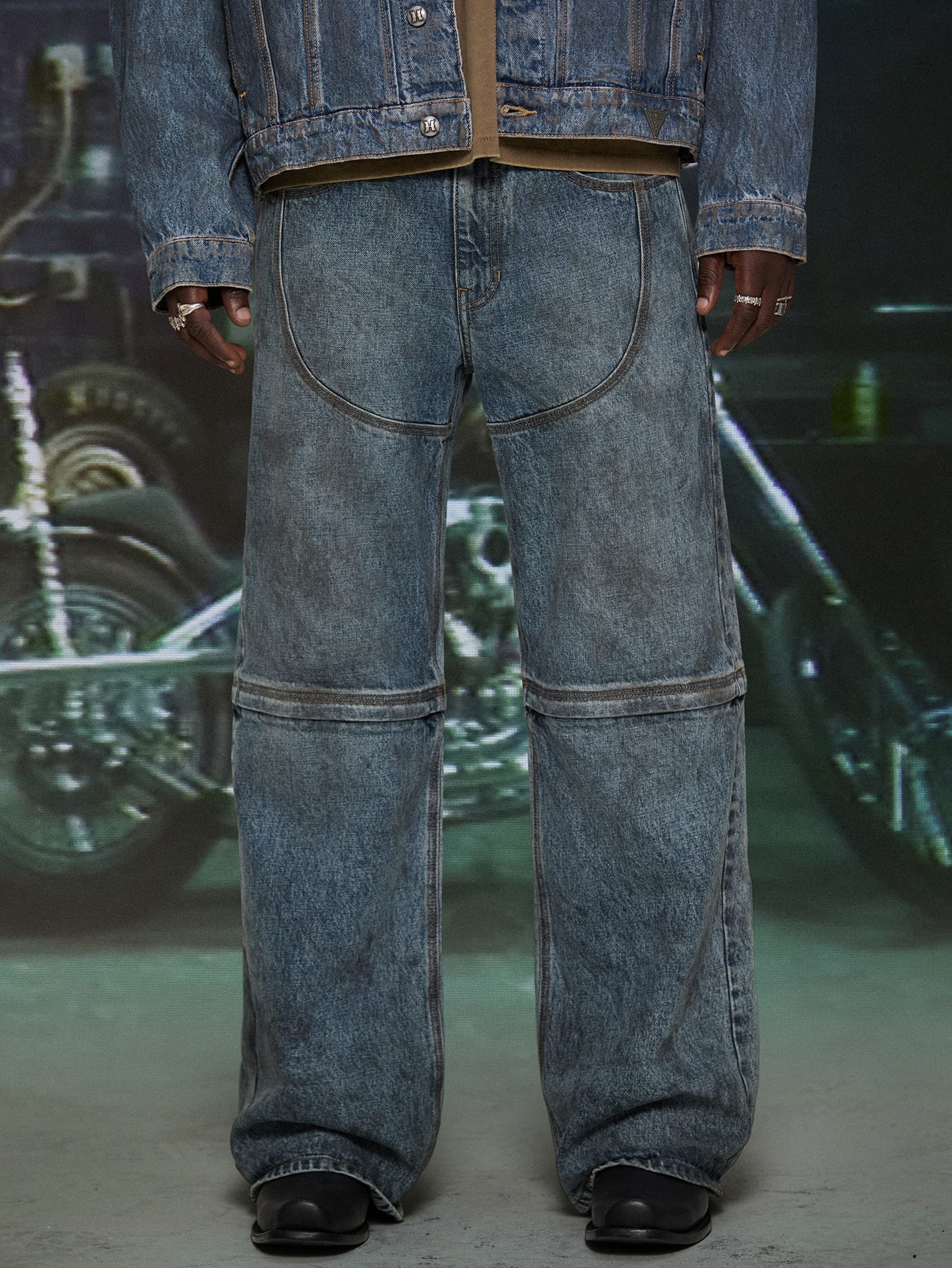 Calça jeans HARDSTONE com zíper removível