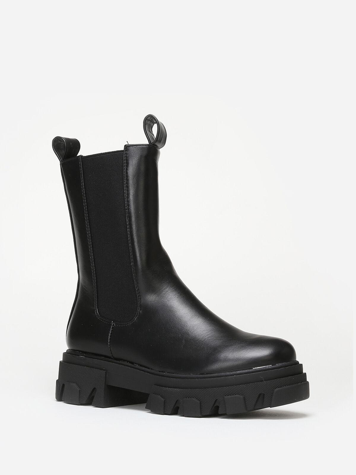 Bottines style chelsea à semelle crantée- Noir
