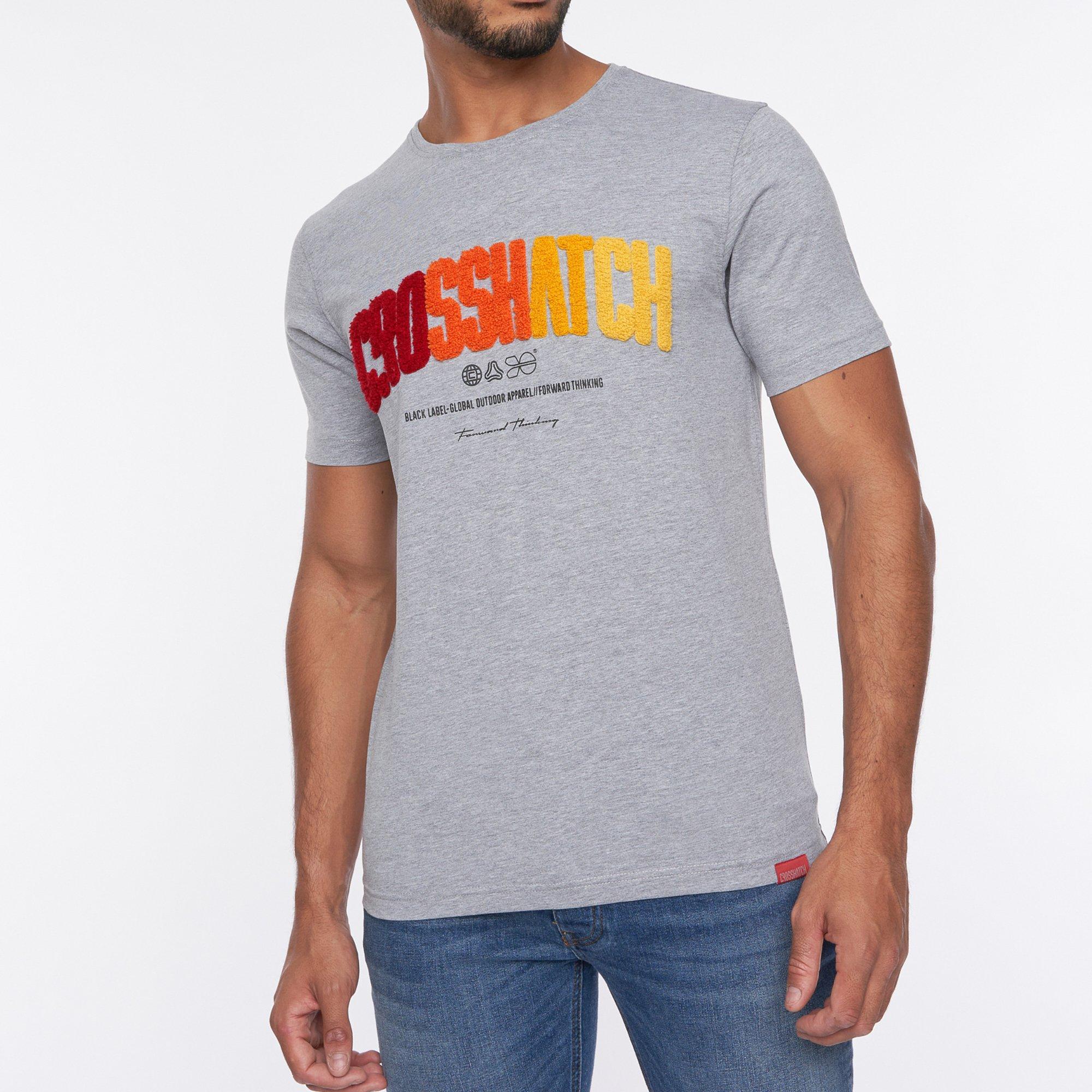 Crosshatch CH Flocked T Shirt Mens