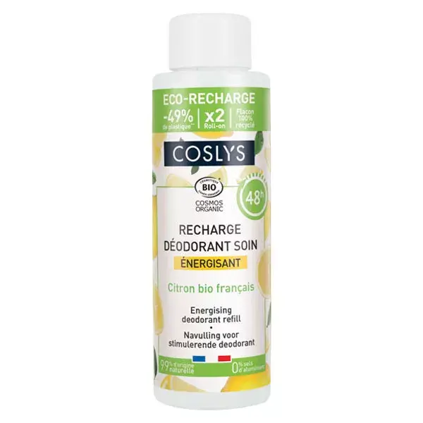 Refil de Desodorante Orgânico Energizante de Limão Coslys 100ml