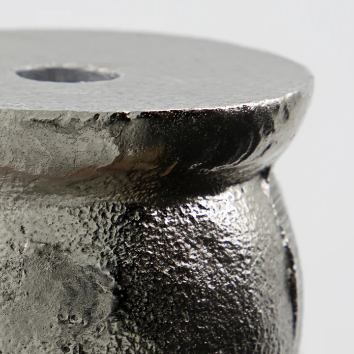 House Doctor - Classic Kerzenständer, H 6 cm, antik-silber