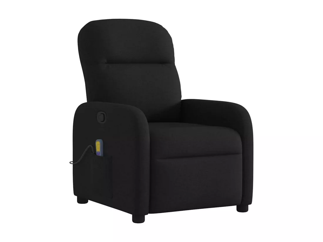 Fauteuil de massage inclinable Noir Tissu