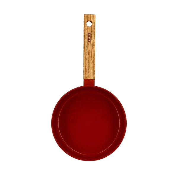 Casserole Ector induction aluminium revêtu manche en bois 18 cm rouge