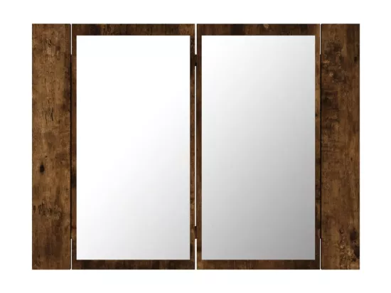 Armoire à miroir LED Chêne fumé 60x12x45 cm Bois d'ingénierie