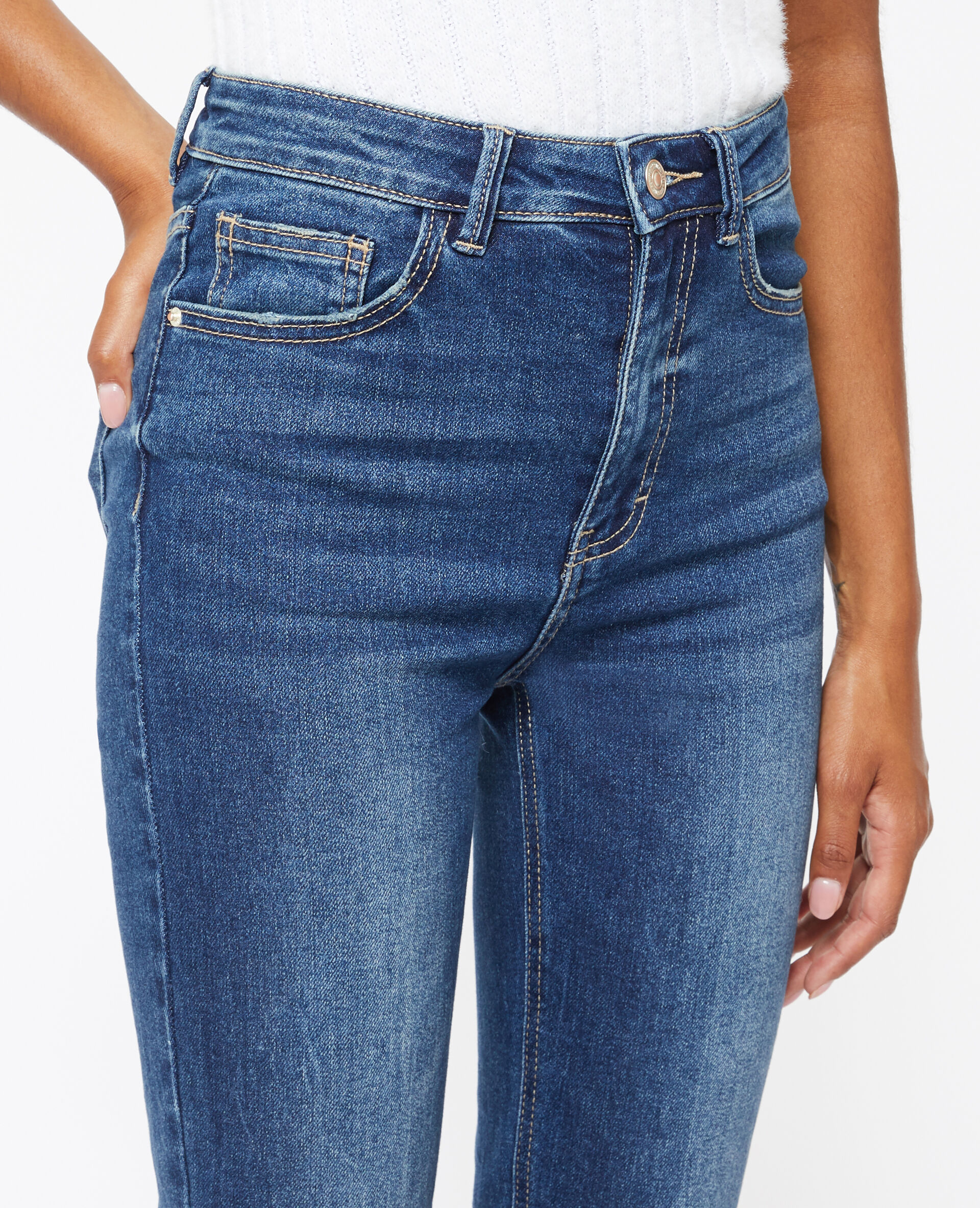 Jean skinny taille haute - Bleu marine